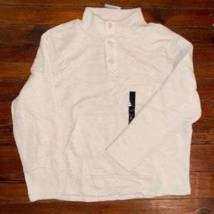 Banana Republic Factory Quarter Button Down Sweatshirt XL Cream